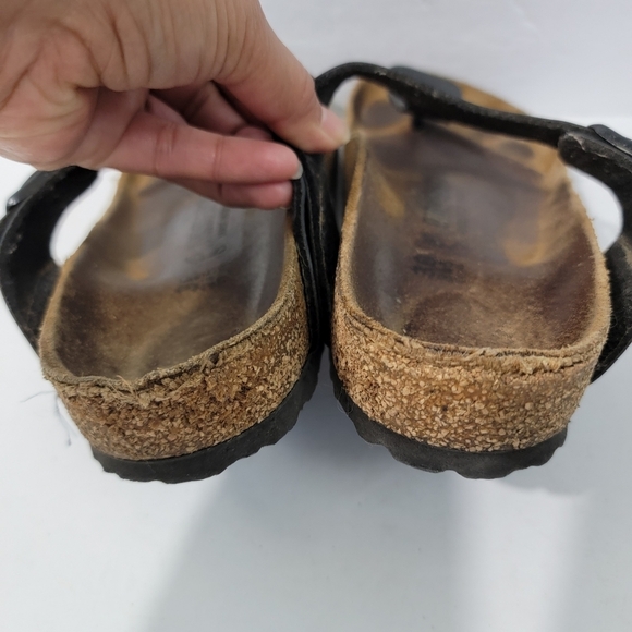 Birkenstock Gizeh Birko-Flor Thong Sandals Sz 38 Black Comfort Casual Breathable - Picture 6 of 11